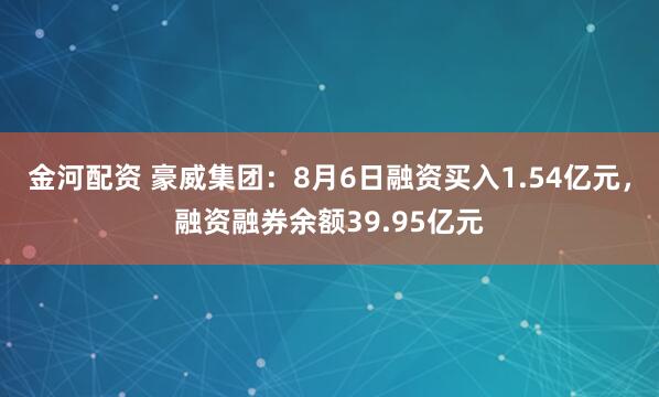 金河配资 豪威集团：8月6日融资买入1.54亿元，融资融券余额39.95亿元
